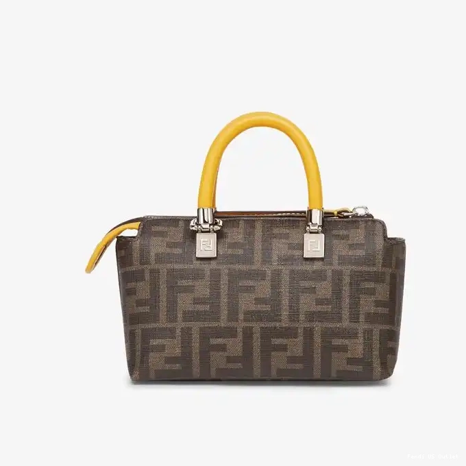 Affordable Dragon Fabric Brown FF Pokmon Yellow Boston The Bag Fendi In Way Mini By Motif 0324 HOT SALE